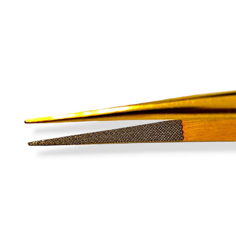 Non-Slip Gold Fiber Tip Lash Tweezers