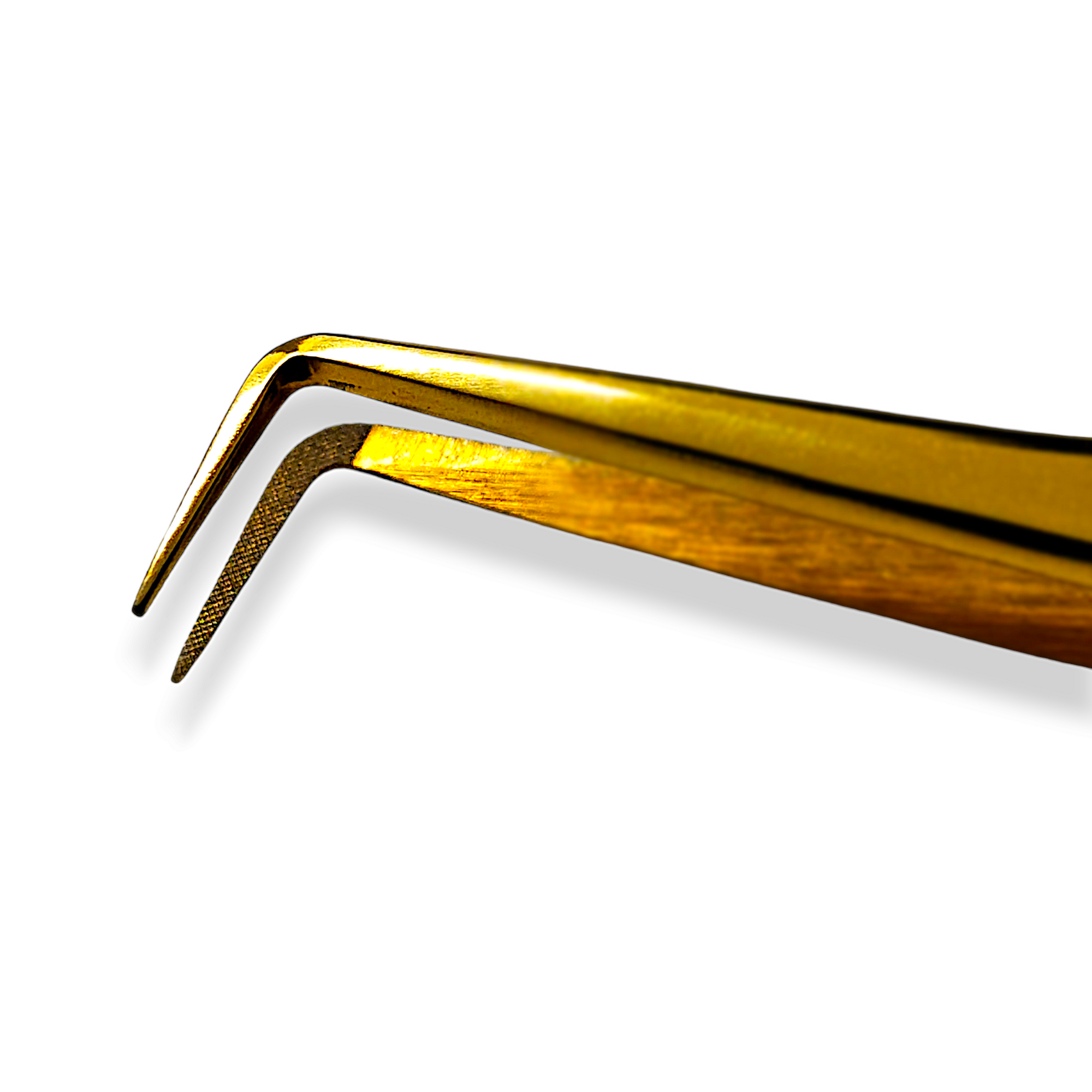 Non-Slip Gold Fiber Tip Lash Tweezers