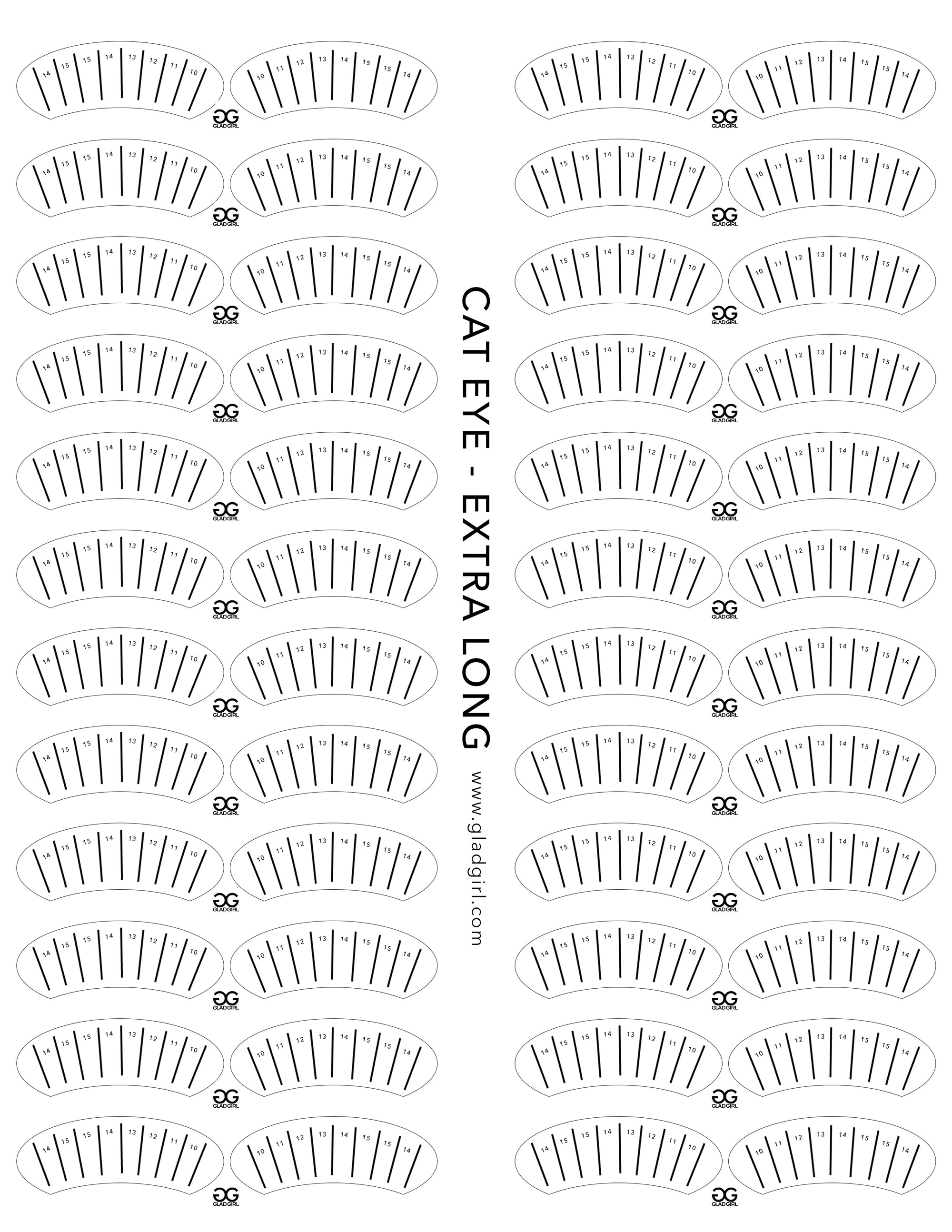 Cat Eye Lash Map Sticker - Extra Long