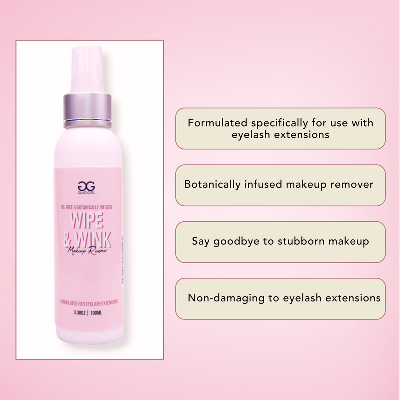 Wipe and Wink - Makeup Remover Formulated for Eyelash Extensions