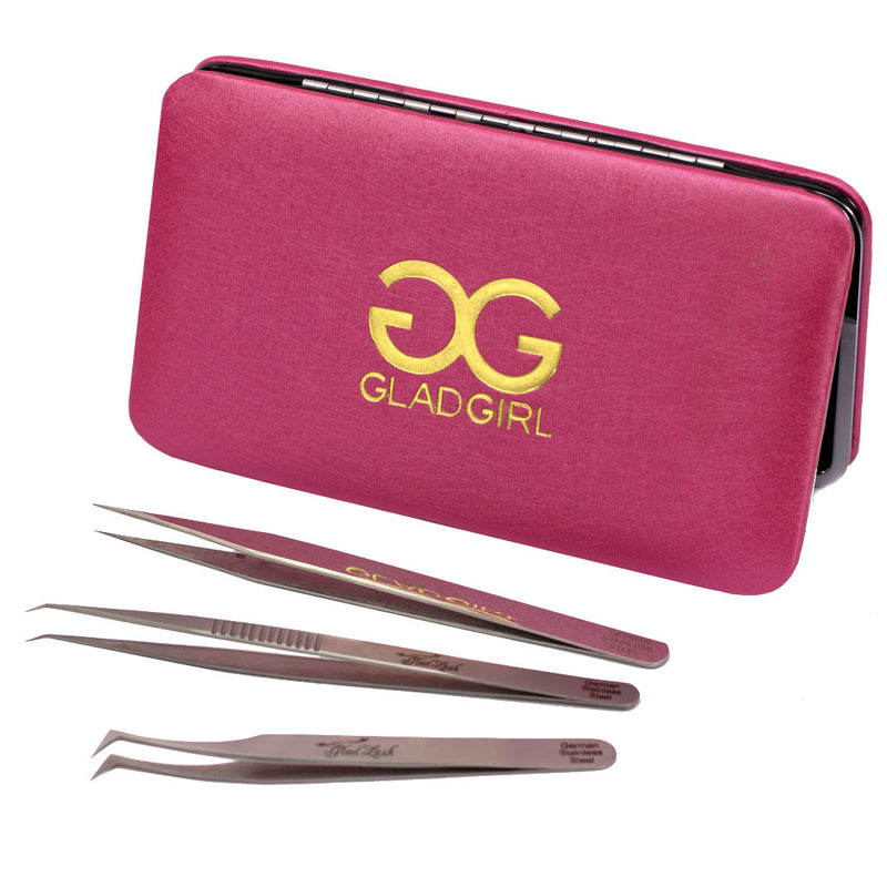 GladGirl® Magnetic Tweezer Case =- Black with tweezers